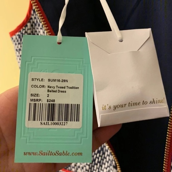 Sail To Sable Dress Tweed Dress Preppy Dress NWT ✨ - Picture 4 of 5